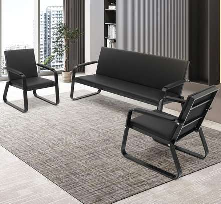 Leather Reception 5 Person Office Sofa image 12