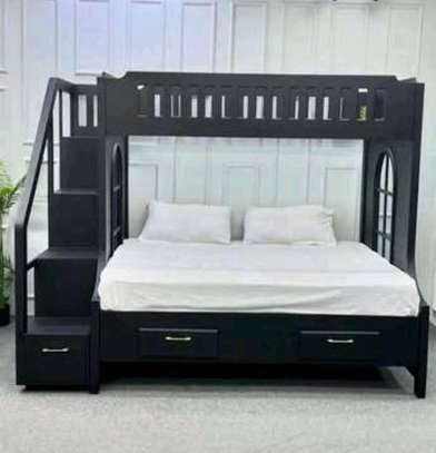 Wooden Bunk Bed Full/Twin with Storage Drawers image 2