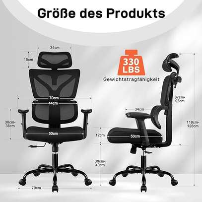 Office Chairs: Lumbar Support Office Chair With Headrest image 4