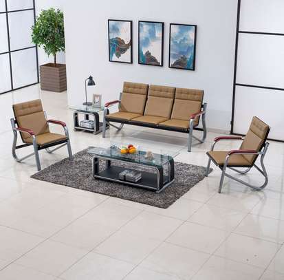 Meeting 5 Person Leather Office Sofa image 4