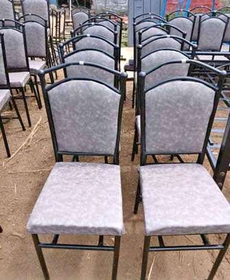 Padded steel dinning chairs image 5