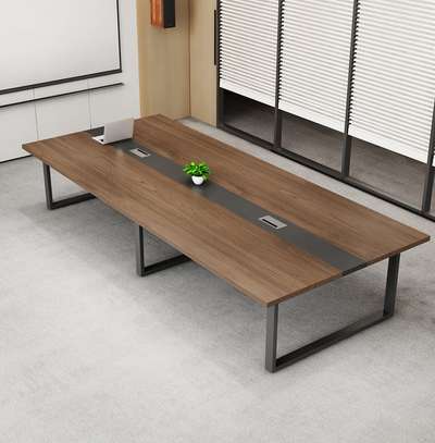 Metal Frame Wooden 2.4m Modern Office Conference Table image 11