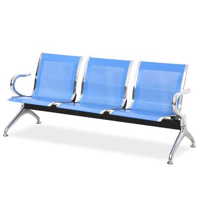 Benches: Heavy-Duty Public Seating – Blue Metal Bench image 4