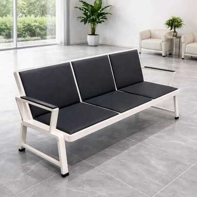 Leather Reception 3-Link Office Bench image 9