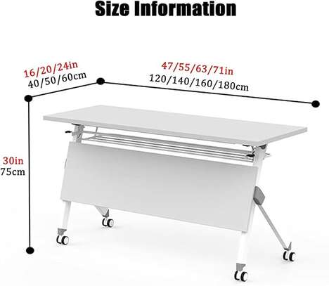 White Compact Foldable Computer Office Desk image 6