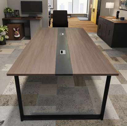 Metal Frame Wooden Boardroom Table image 13