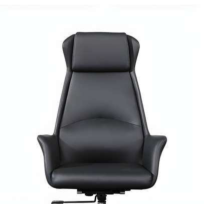 Office Chair: Leather Tufted Black Manager’s Chair image 2