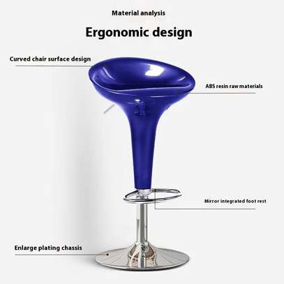 Barstool: Plastic Blue Adjustable Barstool image 3
