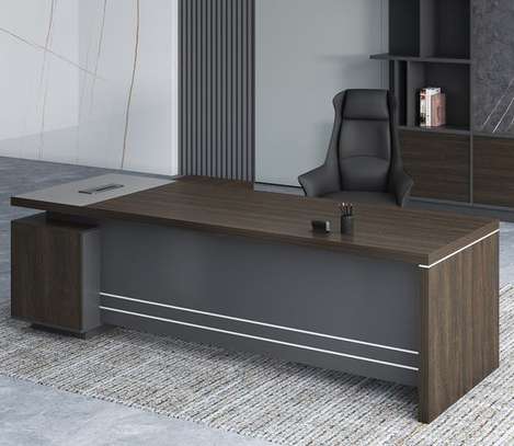Office Desk: 180CM Luxurious Dark Wood Office Desk image 6
