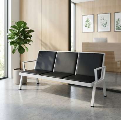 Leather Reception 3-Link Office Bench image 14
