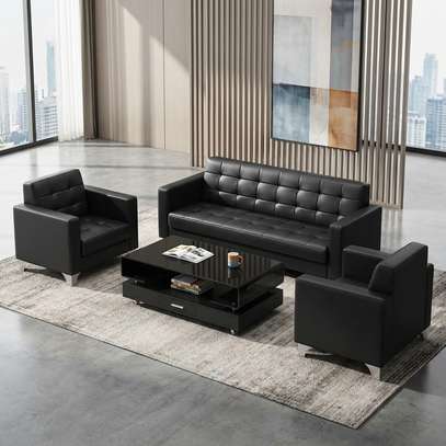 5-Seater Office Black Sofa Set image 6