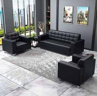 5 Seater Leather Reception Office Sofa image 11