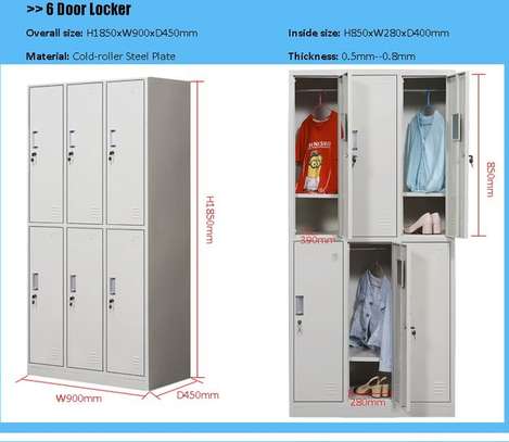 6 Locker Steel Storage Cabinet image 12