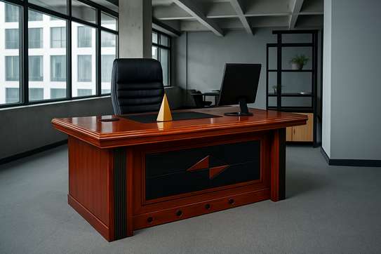 Office Desk: 2.0m Meless Mahogany Statement Panel Desk image 2