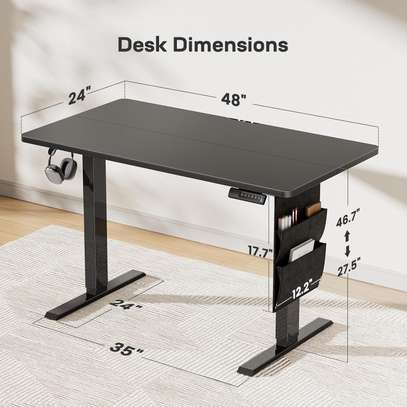 Electric Standing Desk; 48x24 Inch with Headphone Hook image 5