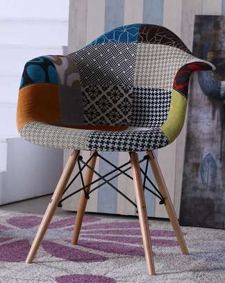 Office Chair; Elegant Patchwork Detailing Dining Chair image 5