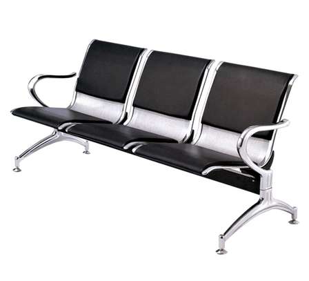 Office Bench: 3 Seater Black Office Bench In Magena image 8