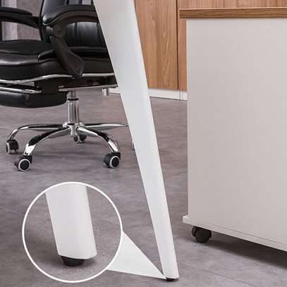 Modern Desk & Cabinet Set; White Metal Legs, Office Use image 5