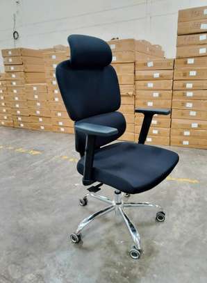 Premium Ergonomic Office Chair Brown & Black Leather image 8