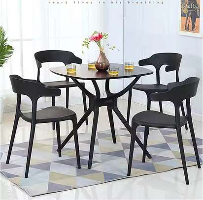 Office Chair: White Plastic Dining chair image 5