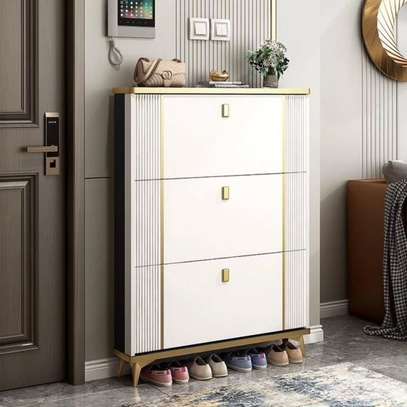 Wooden Flip Top Shoe Rack Cabinet image 2