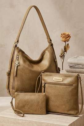 ROSEMANDY Dark Brown Leather Bag Set with Wallet image 2