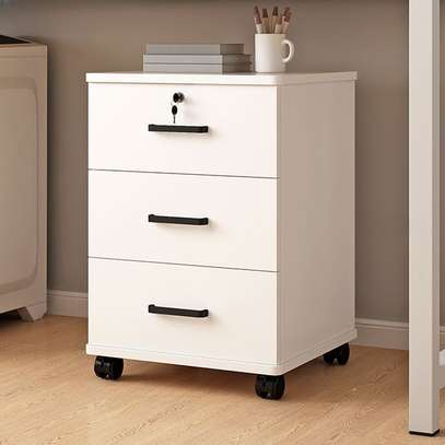 3-Drawers modern wooden office pedestal image 4