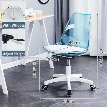 Classic Clear Swivel Eames Chair with Wheels image 4