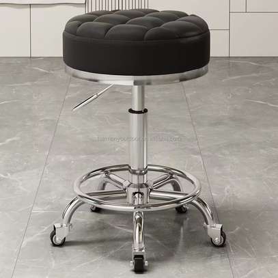 Barstools : Adjustable Height Beauty Shop Leather Stool image 5
