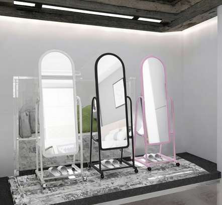 Metal Frame Swivel Dressing Mirror With Storage image 11