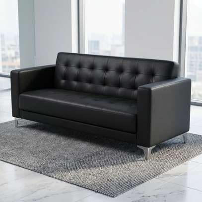 3 Seater Leather Office Sofa image 3