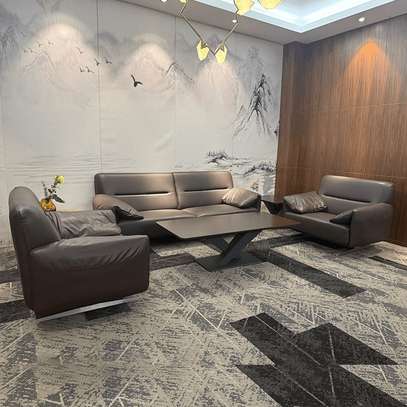 Modern 5-Seater Executive Lounge Leather Sofa Set image 2