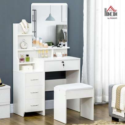White Dressing Table With Mirror image 4
