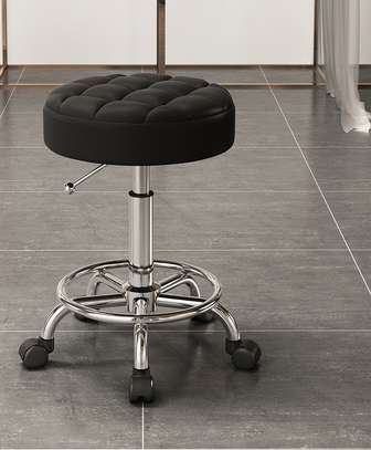 Barstools : Adjustable Height Beauty Shop Leather Stool image 2