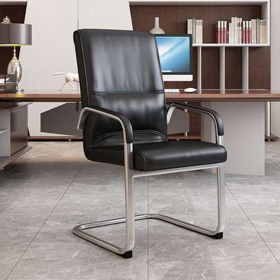Leather Fixed Highback Chair with Back Support image 2