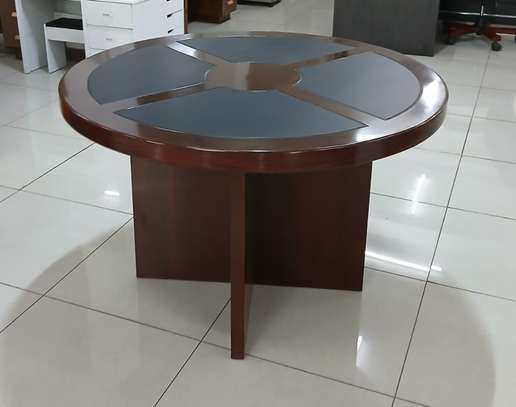 Round Imported Mahogany Boardroom Table image 3