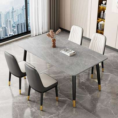 Dining Set: 4 Seater Marble Dining Set In Riosiri image 6