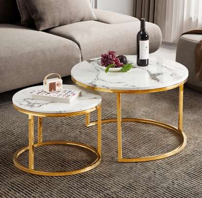 Modern Round Marble Coffee Table image 2