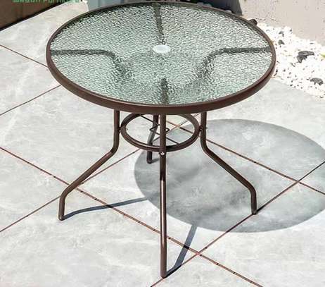 Modern Round Glass Top Dining Table image 2