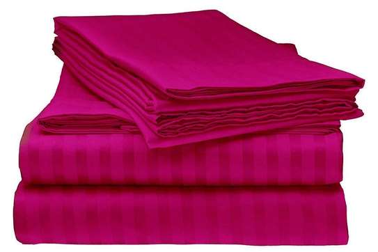 Premium cotton Egyptian white Striped bedsheets set image 5
