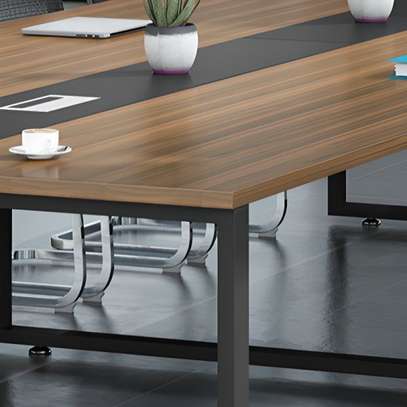 Metal Frame Wooden Boardroom Table image 5