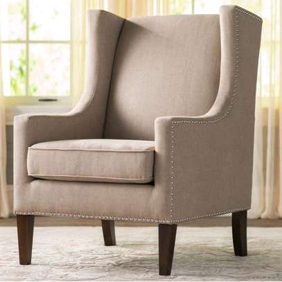 Set of 2 Armchairs with Cushions and Wooden Legs image 8
