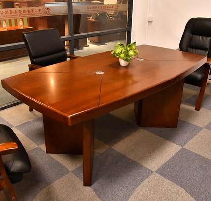 Mahogany 2.4m Curved Edge Conference Office Table image 15