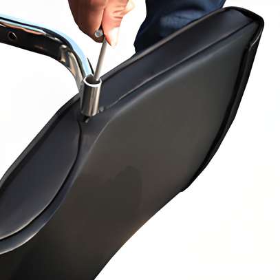 Office Chair: Chrome Leather Visitor's Office Chair image 6