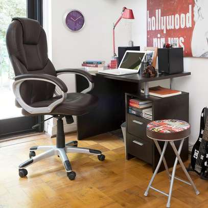 Office Chair: Brown Leather Office Chair image 4