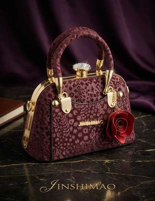 Jinshimao Leopard Print Handbag Black Faux Leather image 4