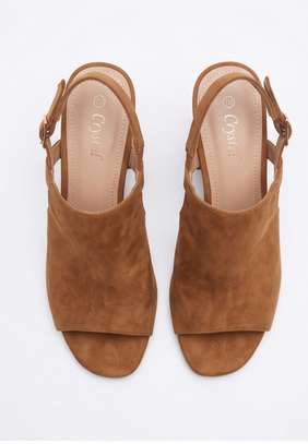 Brown Suede Block Heels Size 7/40 image 2