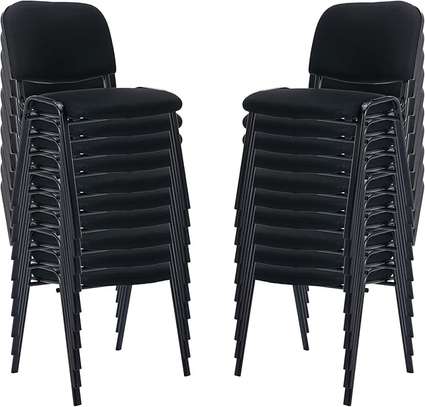 Stackable Guest Chairs with Upholstered Back image 4