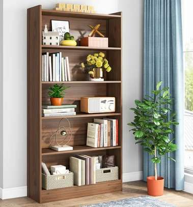 5 Tier Durable Wood Home Office Bookshelf image 4