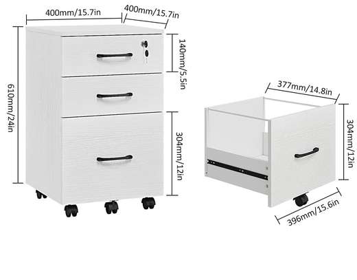 Office Cabinet: 3 Drawer White File Cabinet In Kebirigo image 7
